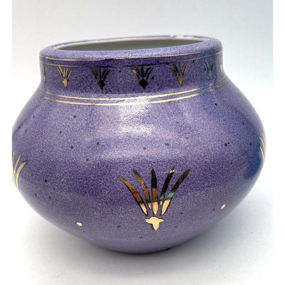 Vtg. ECCO TERRA Medieval Monarch Porcelain Planter Gold Accents - Picture 5 of 6